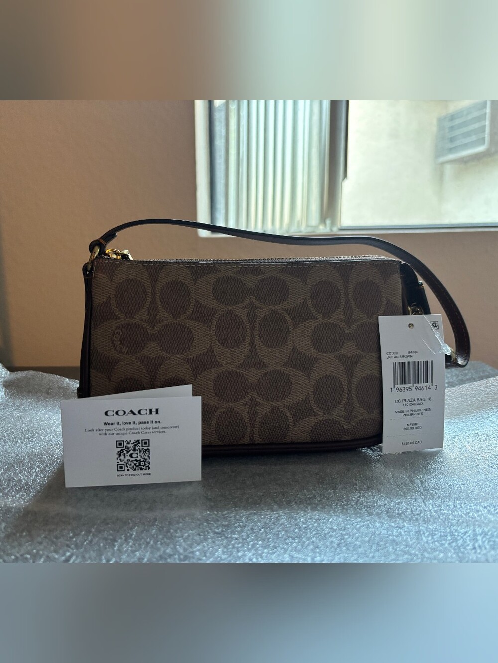 Coach Brown Signature Canvas Crossbody Shoulder Bag